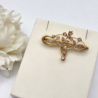 Broche de oro 18kt con diamantes