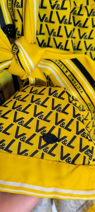 Vestido Victorio & Lucchino Amarillo y Negro