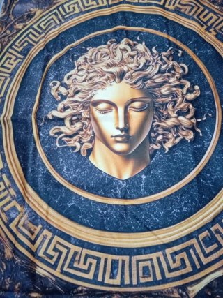 Telo Mare Medusa Microfibra Nero Oro