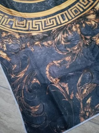 Telo Mare Medusa Microfibra Nero Oro