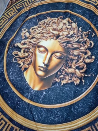 Telo Mare Medusa Microfibra Nero Oro