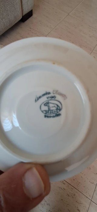 Juego  café porcelana antiguo pájaros Santa Clara
