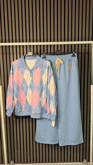 *NUEVO* Chándal Algodón Rombos Celeste