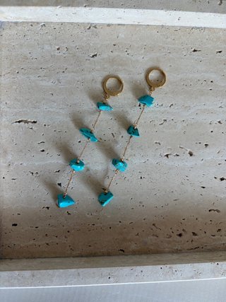 Pendientes Acero Inoxidable Turquesa