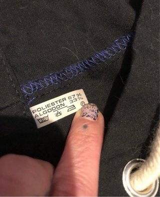 Mochila saco negra pintada a mano