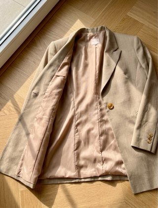 Blazer elegante arena beige taglia 44 oversize