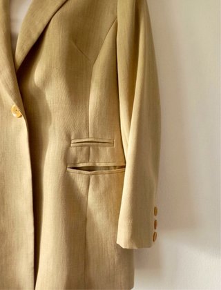 Blazer elegante arena beige taglia 44 oversize