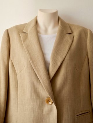 Blazer elegante arena beige taglia 44 oversize
