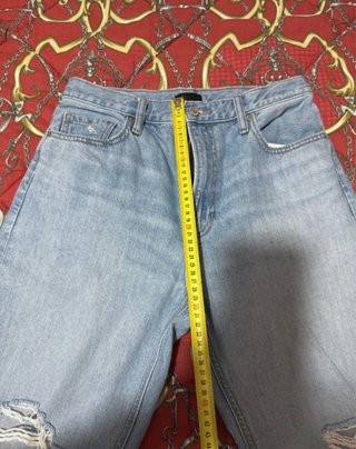 Uniqlo Jeans Cotone Blu Strappati