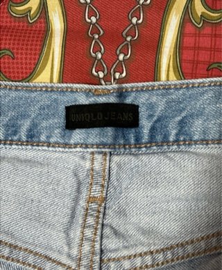 Uniqlo Jeans Cotone Blu Strappati