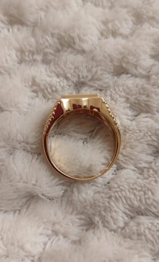 Anillo de hombre chapado en oro, número 26.5