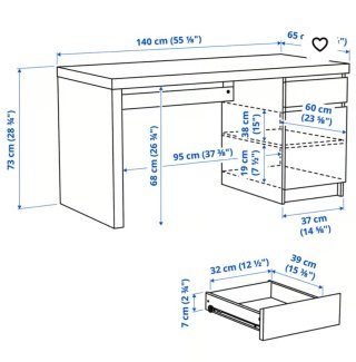 Escritorio Ikea Malm + Mueble Auxiliar