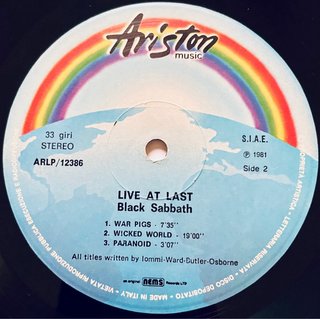 Black Sabbath - Live At Last | LP Vinilo