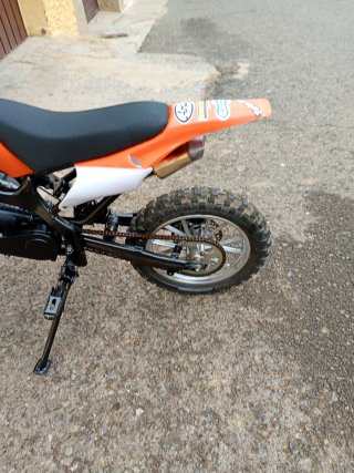 Mini Moto Cross Gasolina Naranja y Negra