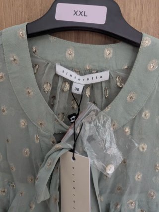 Blusa gasa Tintoretto lunares dorados talla S