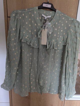 Blusa gasa Tintoretto lunares dorados talla S