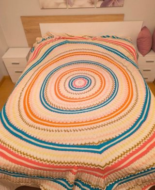 Colcha ganchillo multicolor
