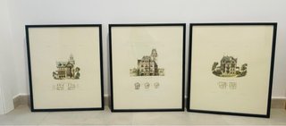 Lotto di litografie architettoniche antiche