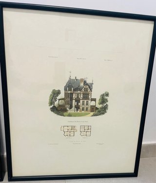 Lotto di litografie architettoniche antiche