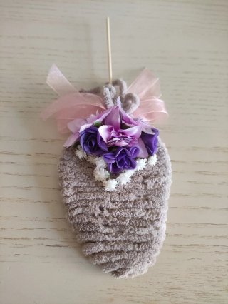 Decorazione Pasquale Fiori Beige Viola