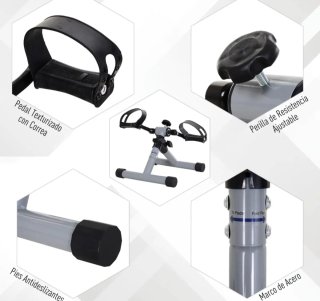 Mini Bicicleta Estática de Pedales Gris