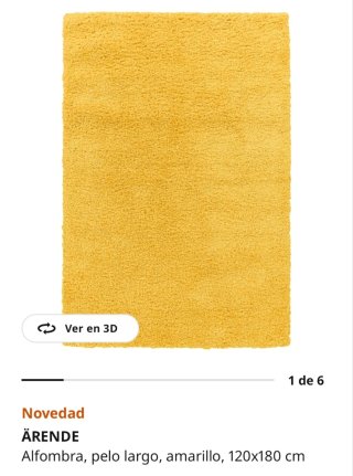 Alfombra Ikea ÄRENDE pelo largo amarilla