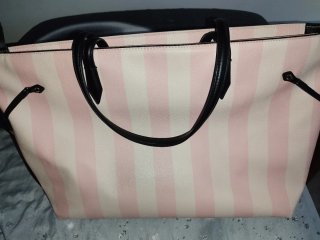 Bolso Tote Victoria's Secret Rayas Rosas