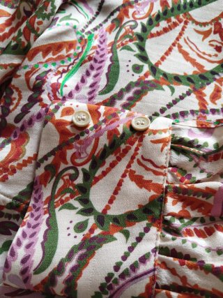 Camisa Zara Estampada Multicolor seda