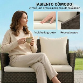 Conjunto Jardín Ratán 4 Piezas