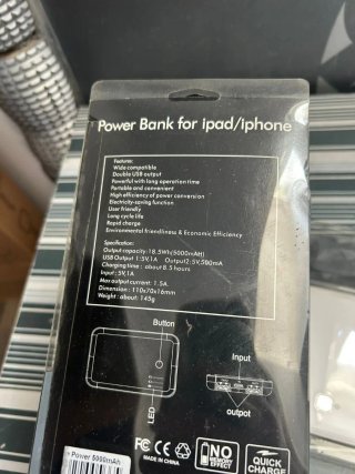 Power bank para iPad/iPhone, 5000 mAh