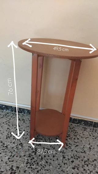 Mesita auxiliar madera y corcho
