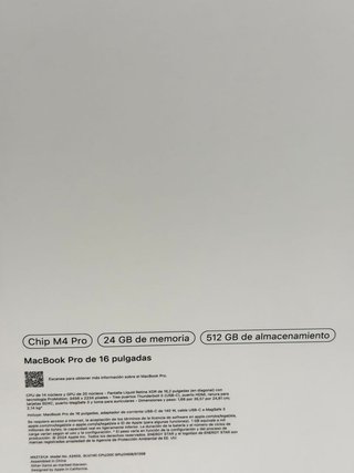 MacBook Pro 16" M4 Pro 24gb 512gb 2025 precintado