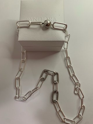Collar Pandora eslabones plateado