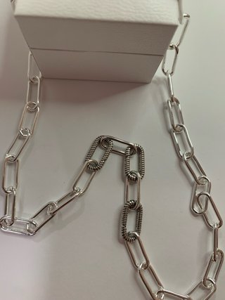 Collar Pandora eslabones plateado