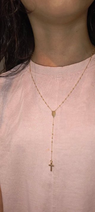 Rosario Oro 18k Cruz Virgen