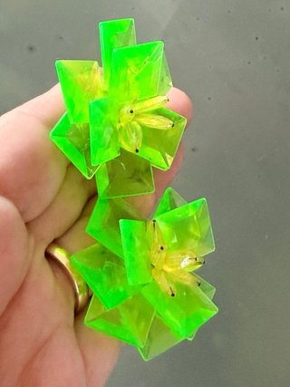 Orecchini Clip Vintage Lucite Verde Lime