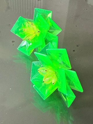 Orecchini Clip Vintage Lucite Verde Lime