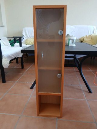 Mueble de baño madera y cristal