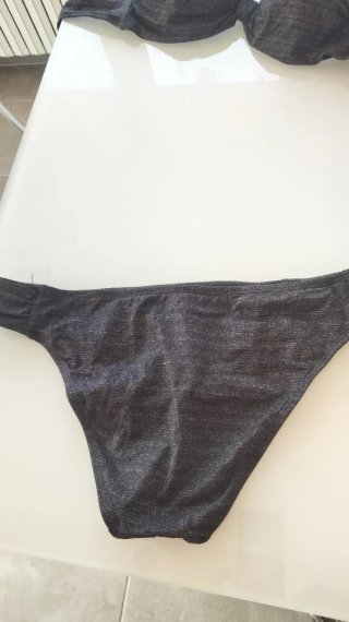 Bikini brillante negro y plateado