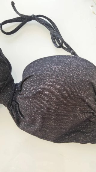 Bikini brillante negro y plateado