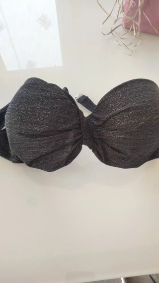 Bikini brillante negro y plateado