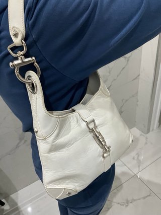 Borsa donna in pelle bianca  vintage