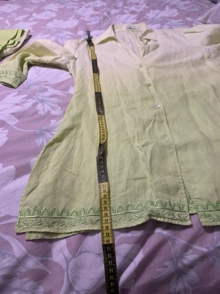 Camisa de lino verde  pistacho