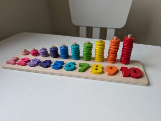 Juego de madera números y aros