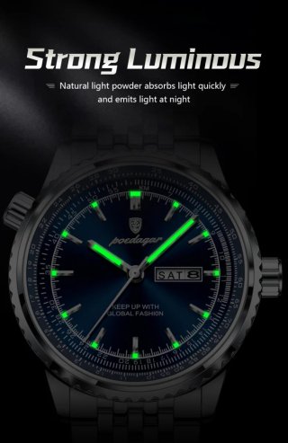 Reloj POEDAGAR Hombre Azul y Plateado