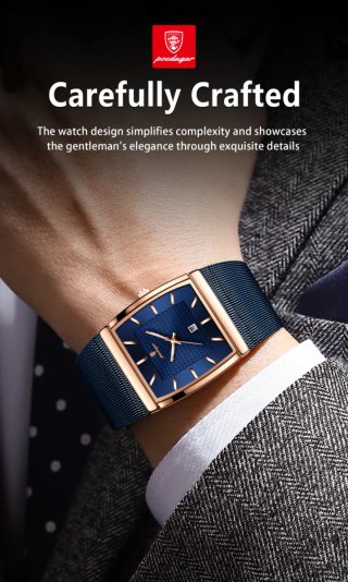 Reloj Hombre Azul/Dorado