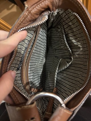Bandolera de cuero marrón