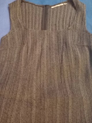 Vestido punto gris ajustado talla 38
