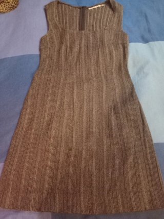 Vestido punto gris ajustado talla 38