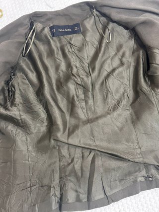 Blazer Zara verde oliva asimmetrico taglia XS